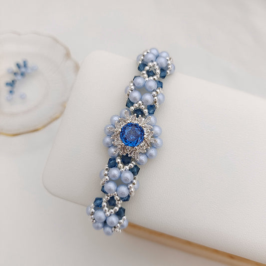 【No.140】Snowfall Plus Bracelet DIY Kit | Pearl Beads & Beading Supplies iFCraftorium