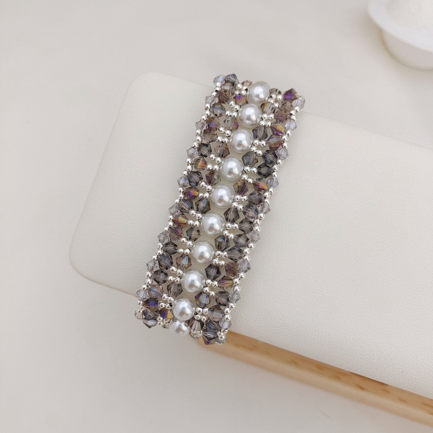 【No.170】DIY Pearl & Diamond Beaded Bracelet Kit – Full Material Pack with YouTube Tutorial