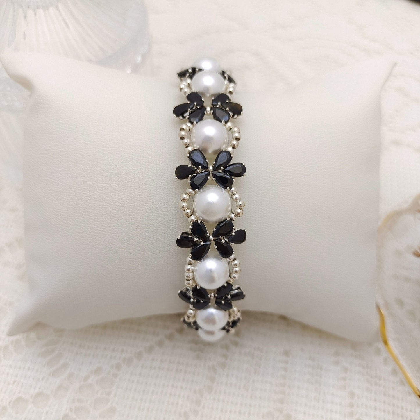 【No.127】DIY Bracelet Kit – Happy Party Design with Pearls, Teardrop CZ & Butterfly Magnetic Clasp | Complete Jewelry Tutorial iFCraftorium