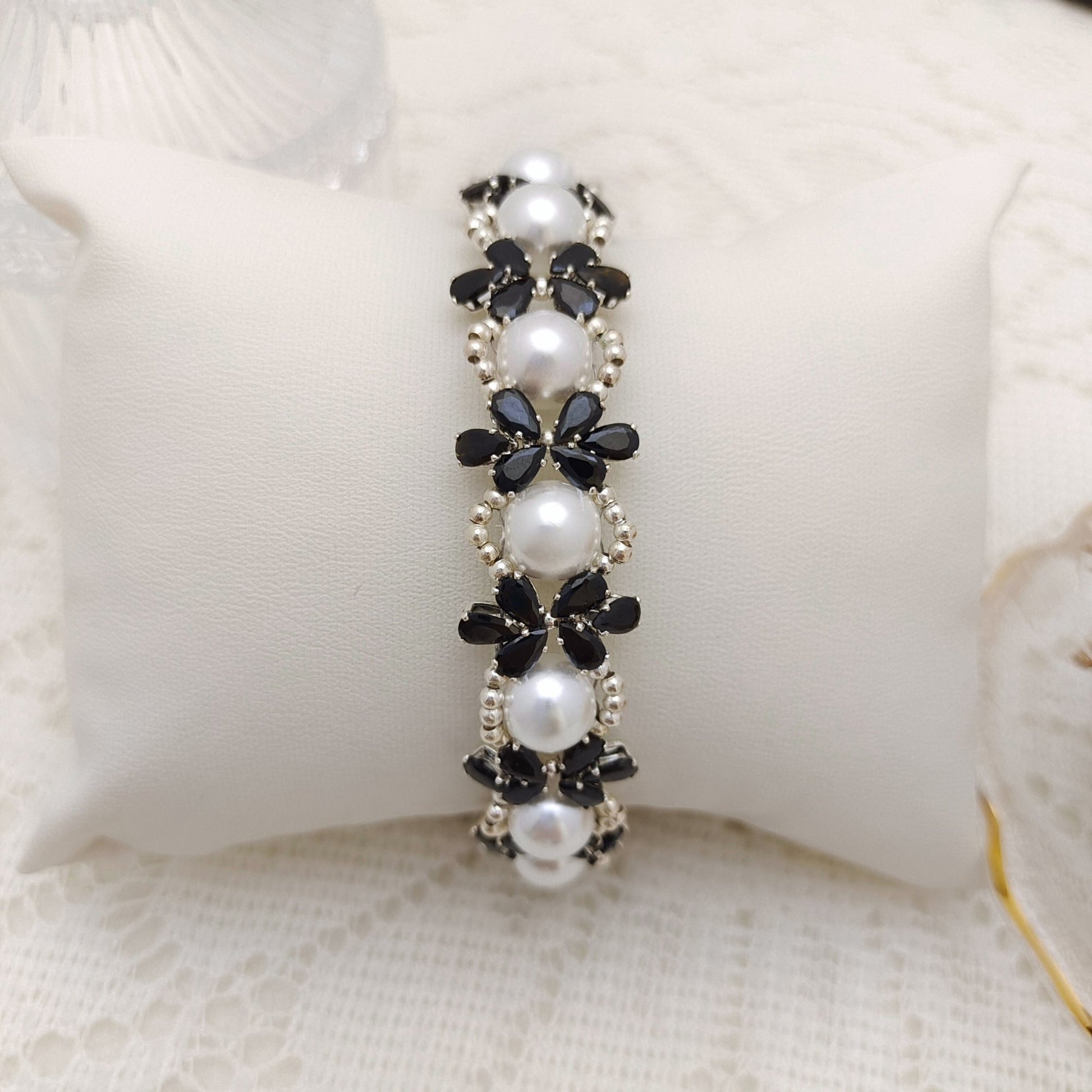 【No.127】DIY Bracelet Kit – Happy Party Design with Pearls, Teardrop CZ & Butterfly Magnetic Clasp | Complete Jewelry Tutorial iFCraftorium