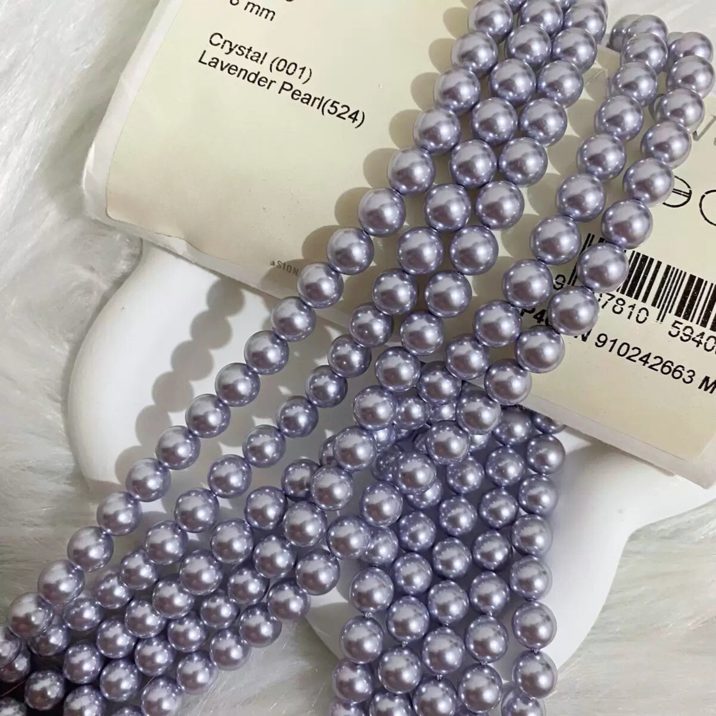 【P08】Light Purple Imitation Swarovski Glass Pearls | 2–8mm Round Beads | High-Gloss Finish | DIY Jewelry Supplies