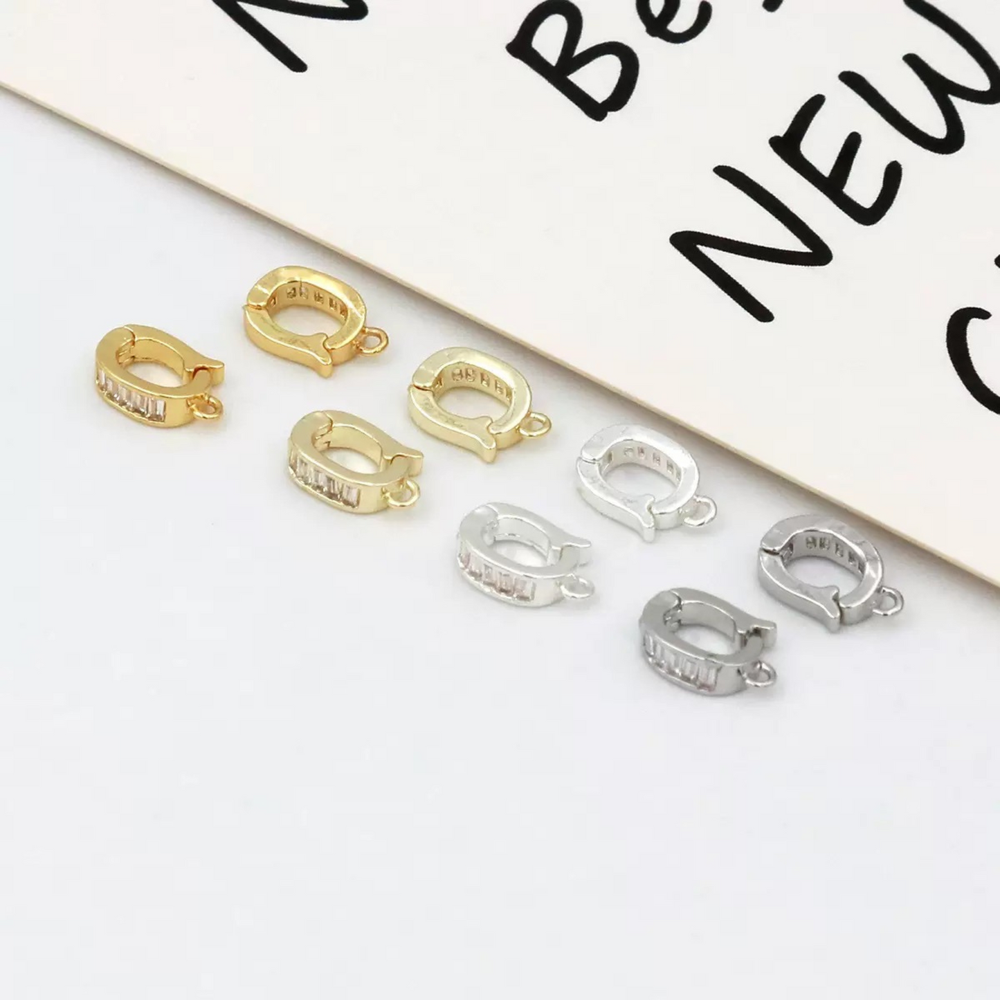 【B01】3PCS Multi-Purpose Clasp with Cord End Covers – 18K/14K Gold & Silver Plated, 10×6mm, Copper DIY Jewelry Findings