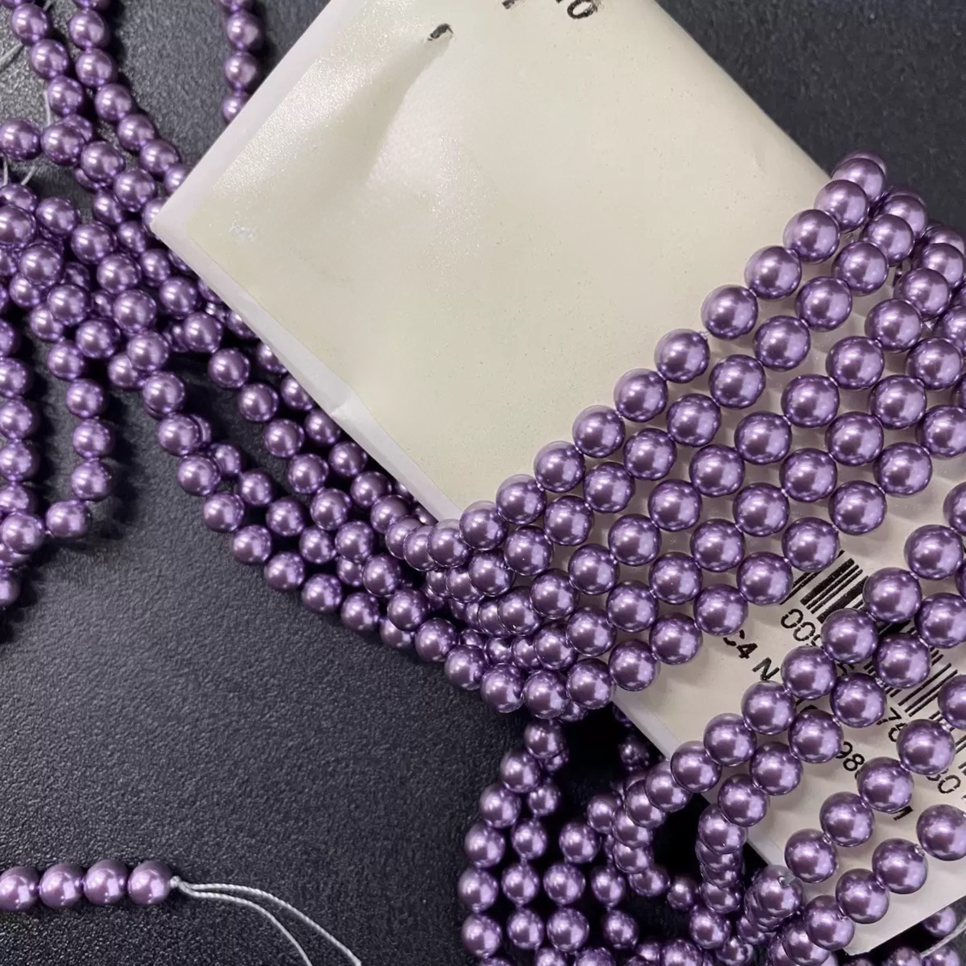 【P17】Purple Glass Pearl Beads – 3–8mm Round High Shine | Beads for Bracelets DIY iFCraftorium