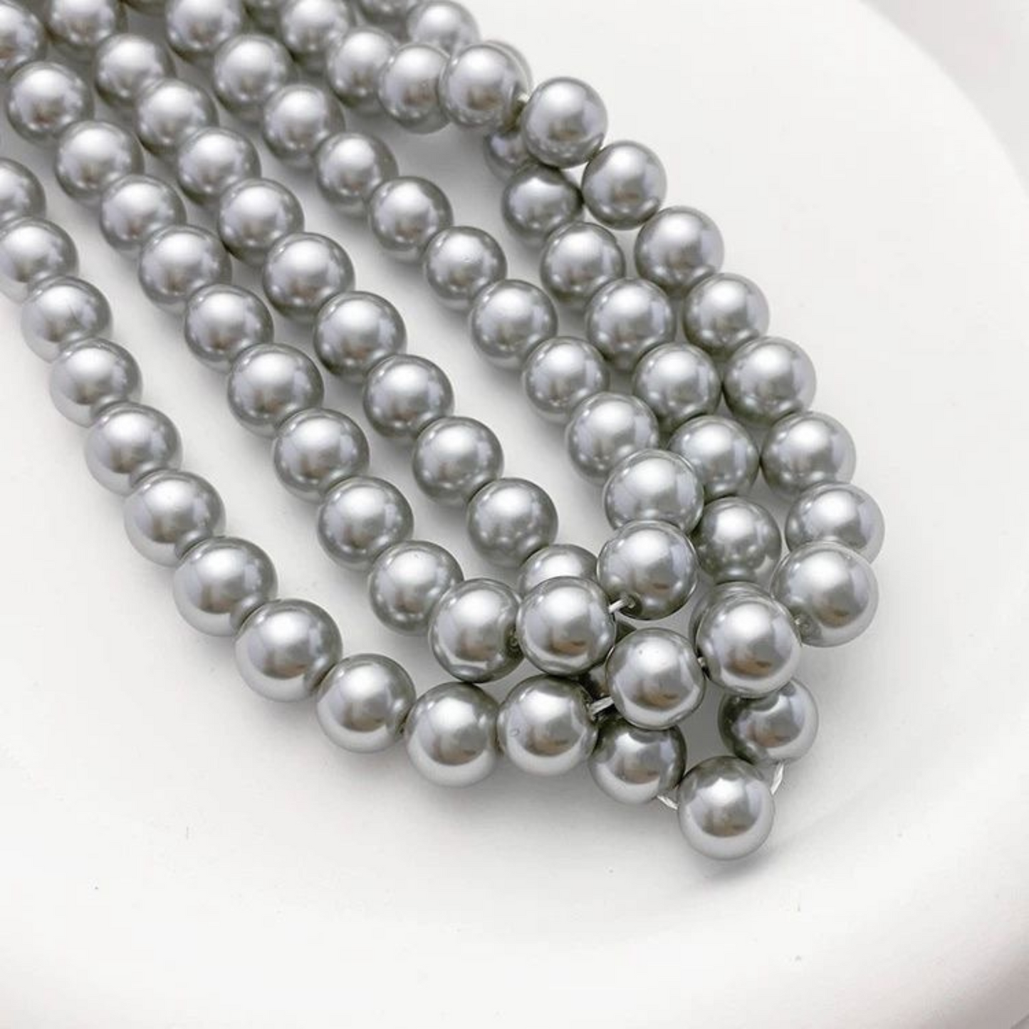 【P05】Imitation Swarovski Classic Tahitian Pearl Beads | 2-8mm Round Glass Pearls | Straight Hole | DIY Jewelry Making Supplies