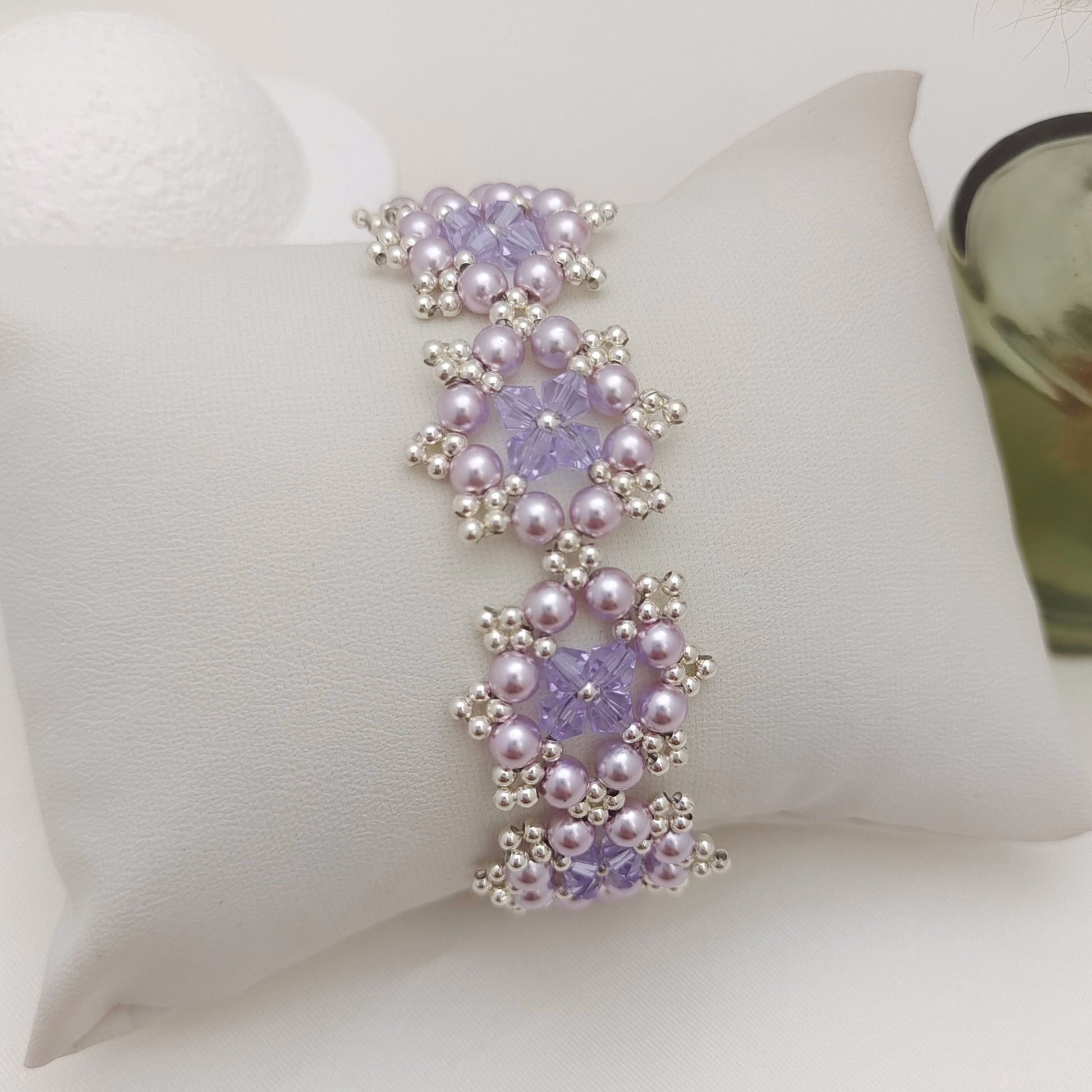 【No.143】Octagonal Snowflake Bracelet DIY Kit | Beading Supplies + Full Tutorial iFCraftorium