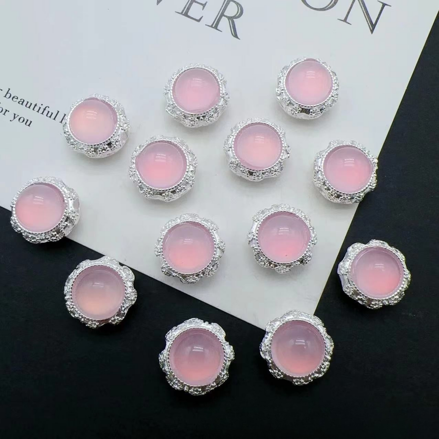 【S05】3PCS Multi-Hole Cat Eye CZ Spacer Beads – Silver-Plated, Round Copper Beads for DIY Bracelets & Jewelry