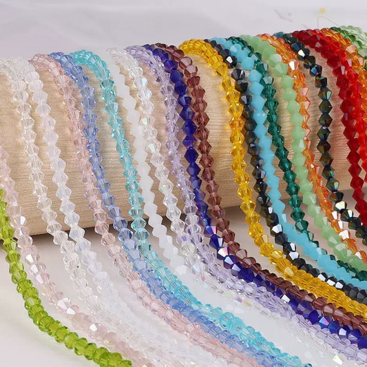 【L05】50PCS 6mm Transparent Diamond-Cut Acrylic Beads – Spacer Beads for DIY Bracelets & Necklaces
