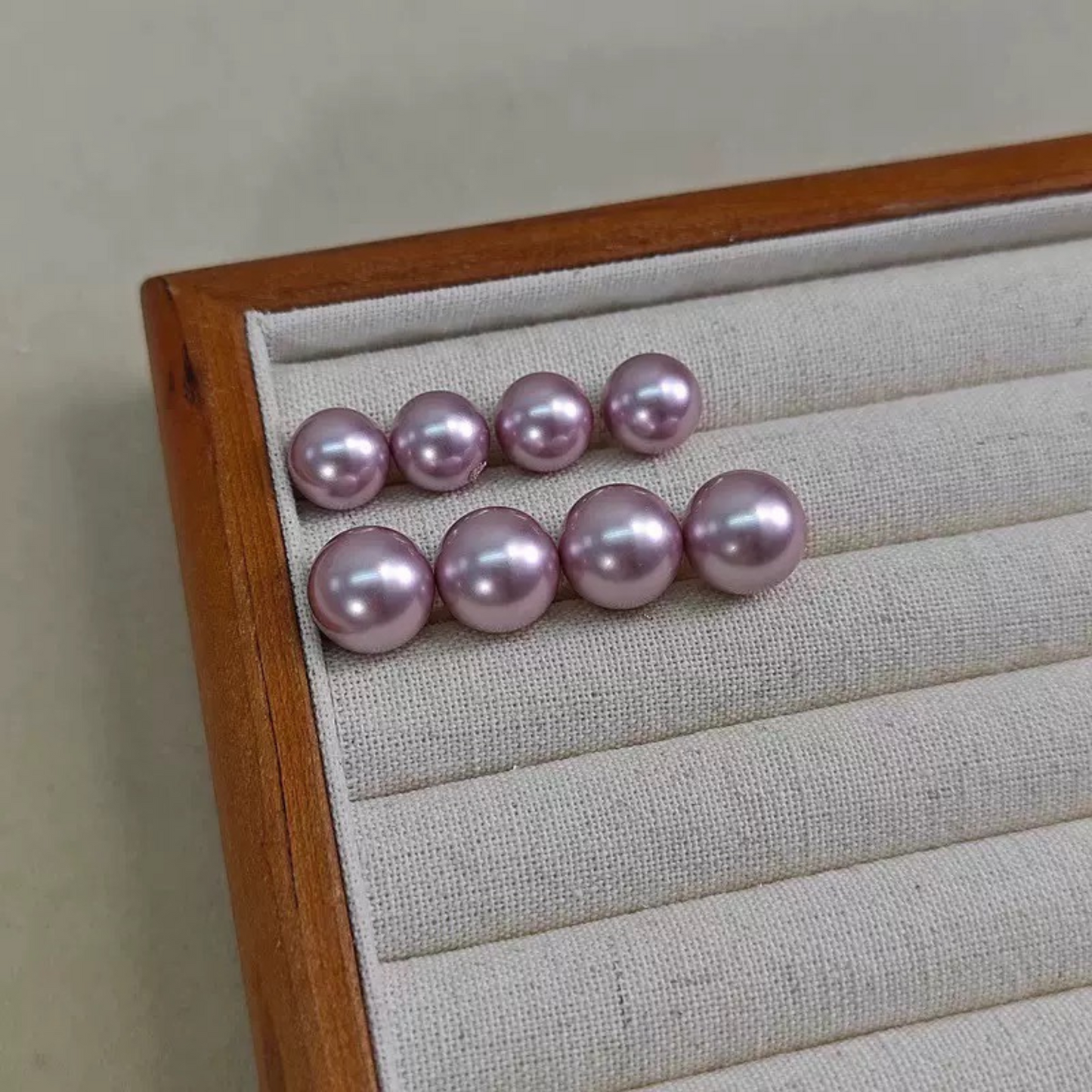 【P12】DIY Beading Supplies – Imitation Swarovski Lilac Pearls | 3–8mm Round High-Luster Glass Beads | Jewelry Making Accessories