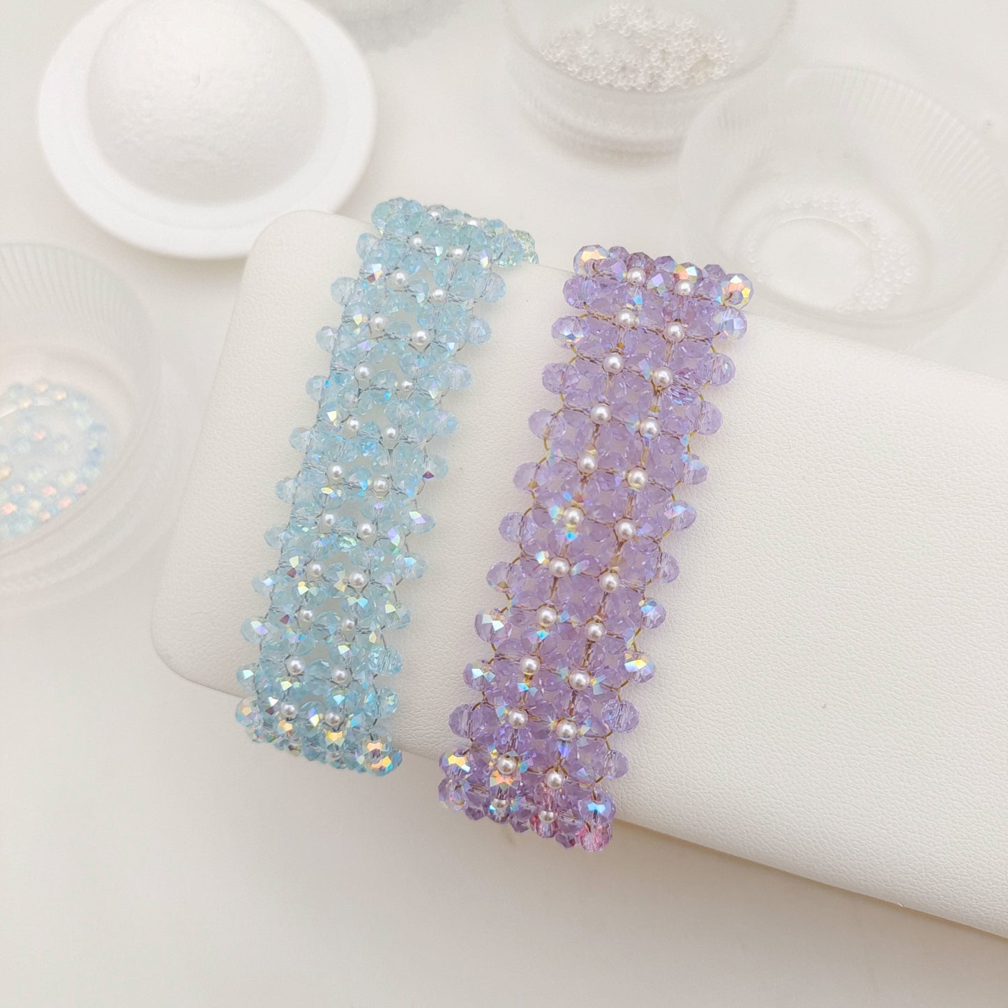 Kit 【No.177】DIY Crystal Pearl Braided Bracelet Kit | Mother’s Day DIY gift | Handmade for Mom + Tutorial iFCraftorium