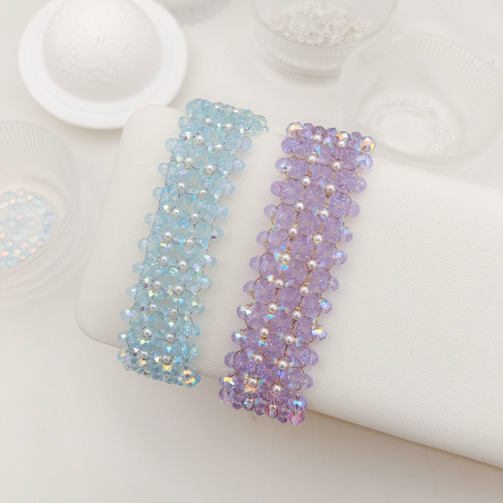 Kit 【No.177】DIY Crystal Pearl Braided Bracelet Kit | Mother’s Day DIY gift | Handmade for Mom + Tutorial iFCraftorium
