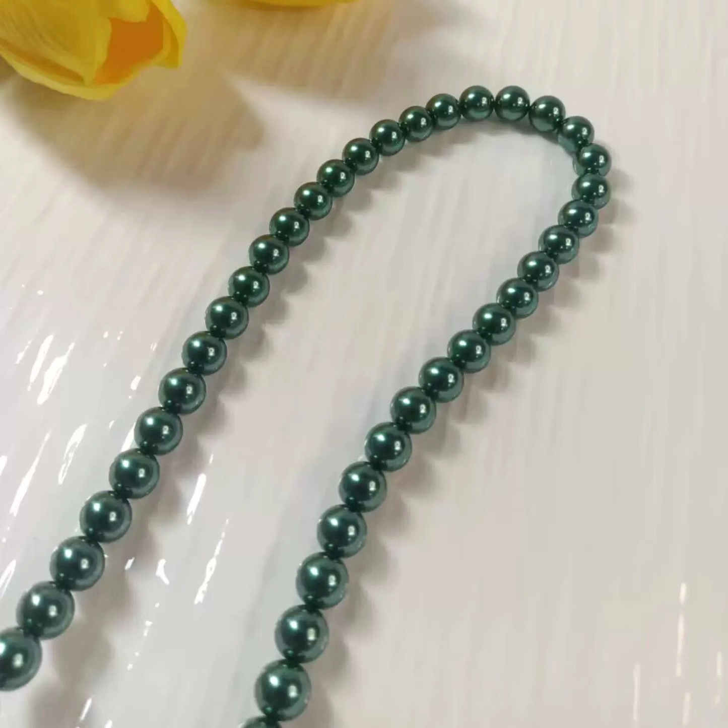 【P17】Peacock Green Glass Pearl Beads 4/6/8mm | Beads for Bracelets iFCraftorium