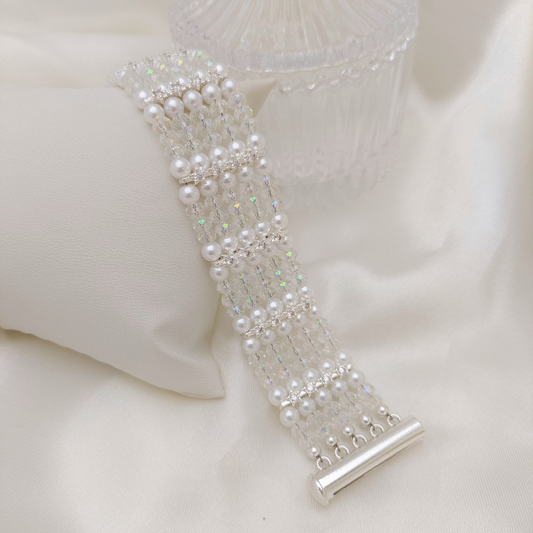 【No.124】DIY Bracelet Kit – Wide Cuff 5-Row Beading Set with Wheel Beads, Pearls & Magnetic Clasp | Tutorial Included