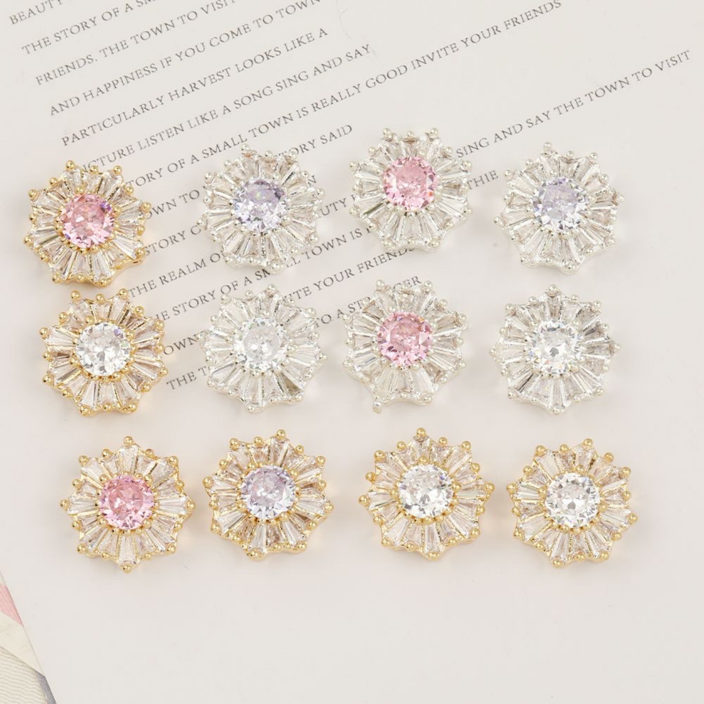 【S07】1PCS Snowflake CZ Spacer Beads – Sparkling Crystal Charms, Gold/Silver-Plated, for DIY Bracelets & Jewelry Making