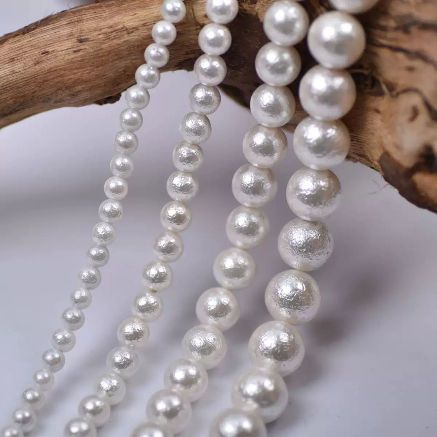 【P21】Frosted White Cotton Pearls Beads | DIY Jewelry Making Supplies iFCraftorium