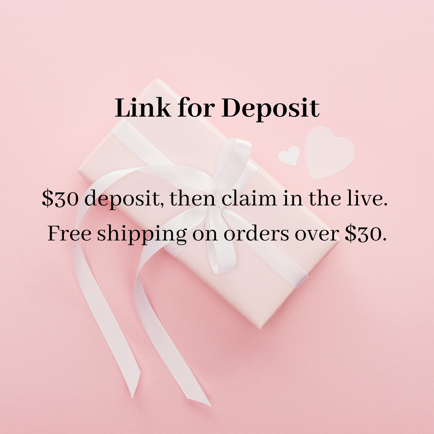 Deposit Link – $30 Prepayment for Live Shopping Cart iFCraftorium