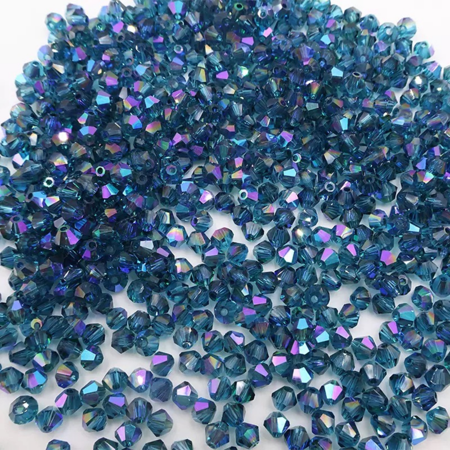 【L01】200 pcs 4mm AB Coated Diamond Glass Beads – DIY Crystal Jewelry Making Kit