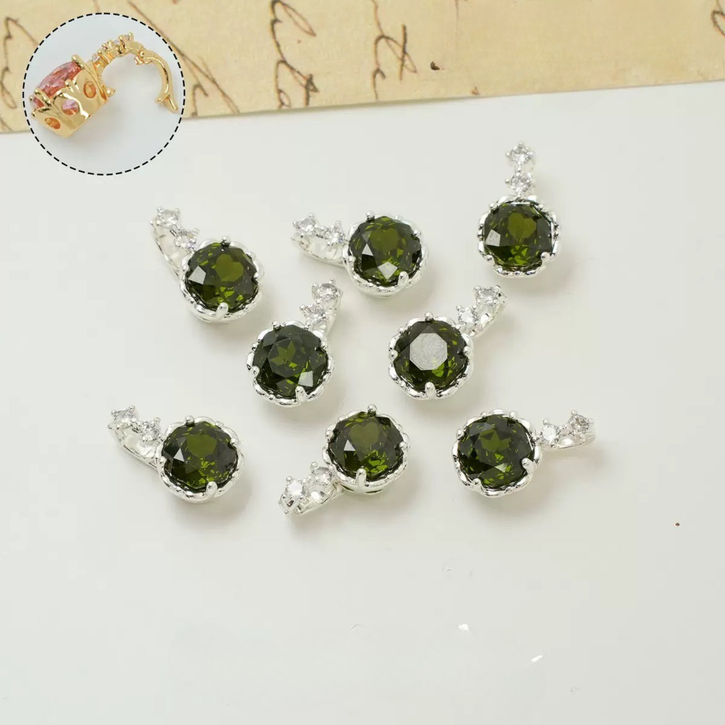 【B22】1PCS Rose-Cut Flower Clasp & Pendant | Dual Use | High-Gloss Copper DIY Jewelry Connector | 6 Colors