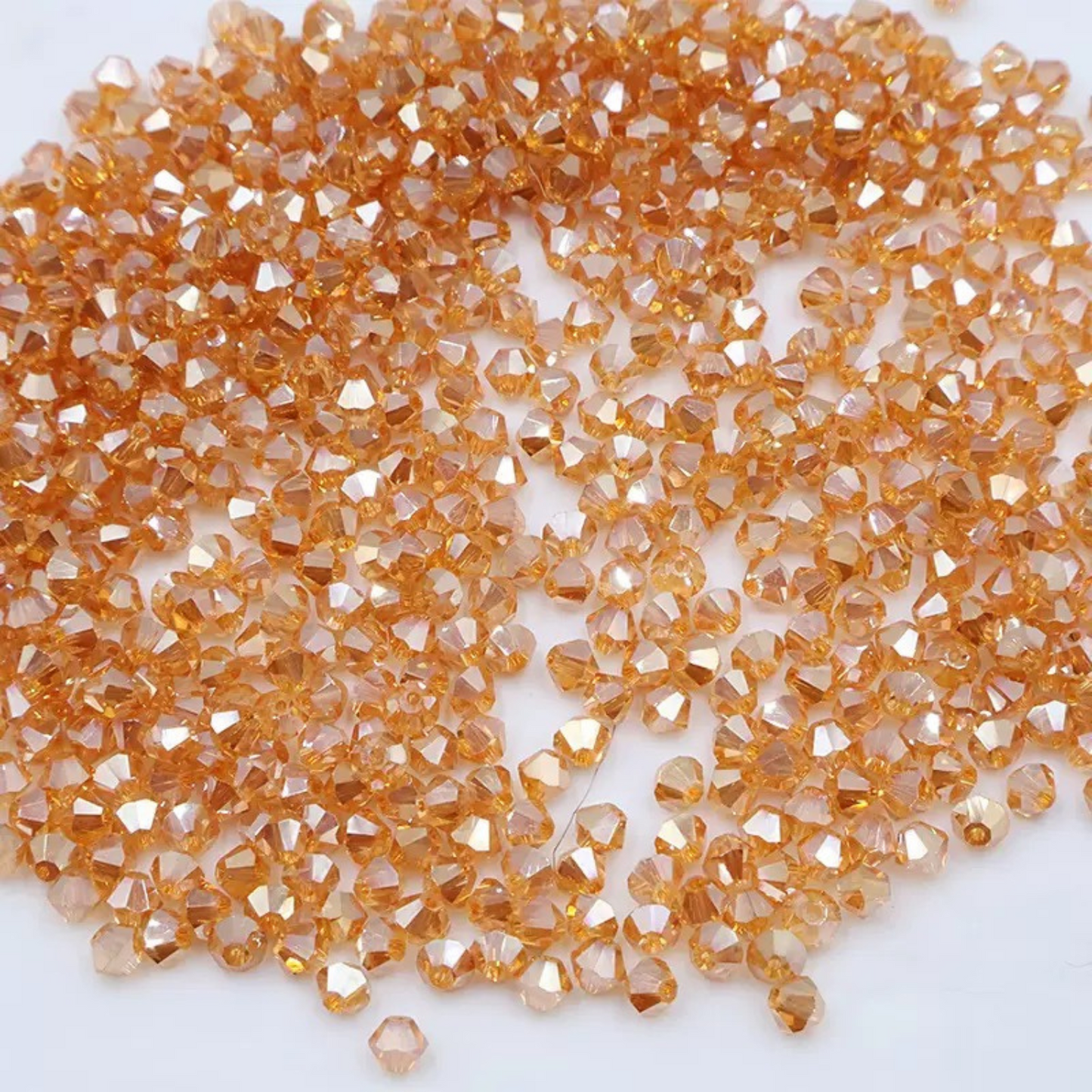 【L01】200 pcs 4mm AB Coated Diamond Glass Beads – DIY Crystal Jewelry Making Kit