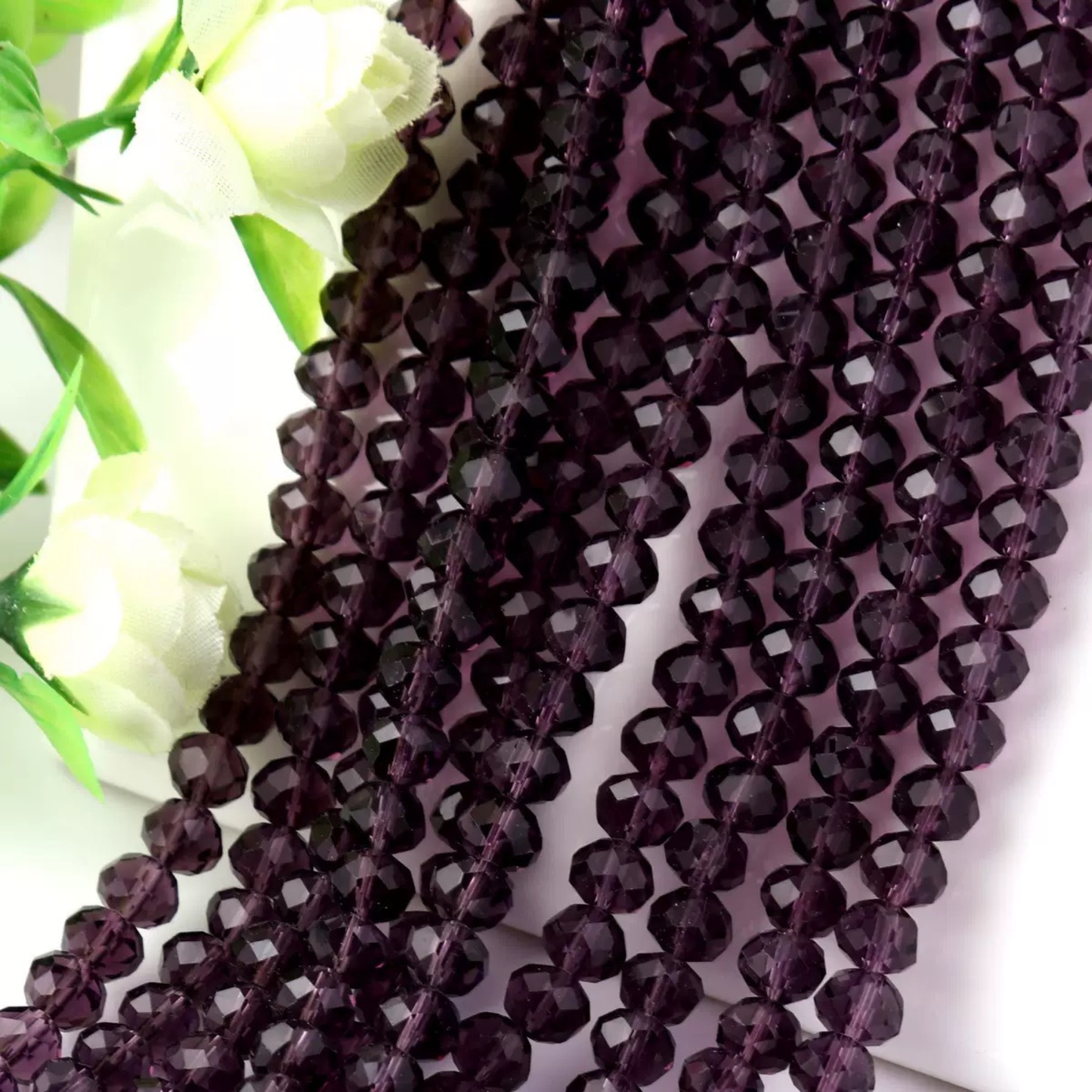 【L08】100PCS DIY Crystal Beads – 6mm AB Shiny Rondelle Wheel Beads, Imitation Swarovski Glass Beads for Handmade Jewelry Making (Bracelets & Necklaces) iFCraftorium