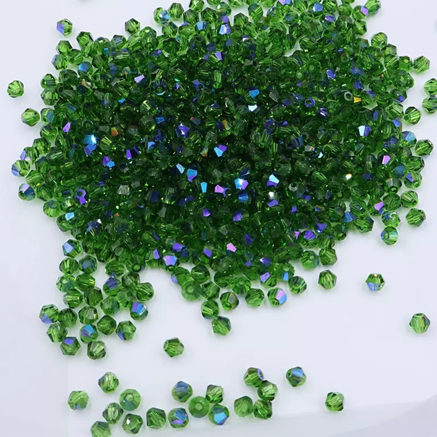【L01】200 pcs 4mm AB Coated Diamond Glass Beads – DIY Crystal Jewelry Making Kit