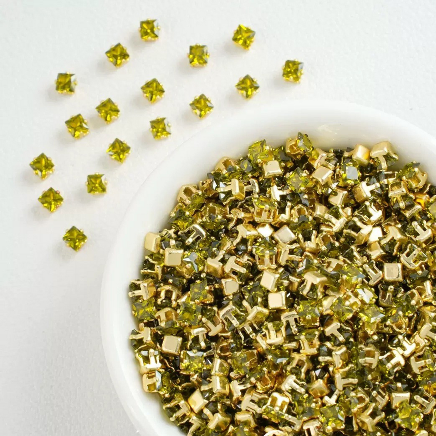 【A07】50pcs Square Zircon Beads – 3x3mm Gold-Claw DIY Spacer for Handmade Jewelry iFCraftorium