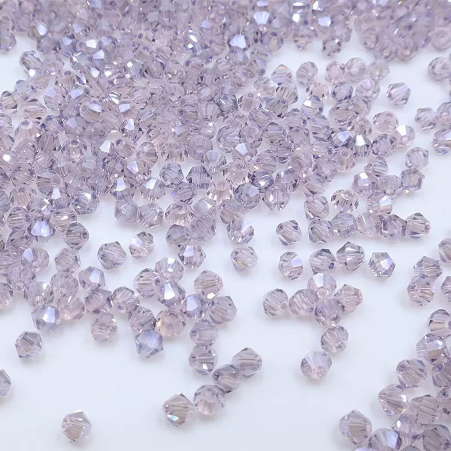 【L01】200 pcs 4mm AB Coated Diamond Glass Beads – DIY Crystal Jewelry Making Kit