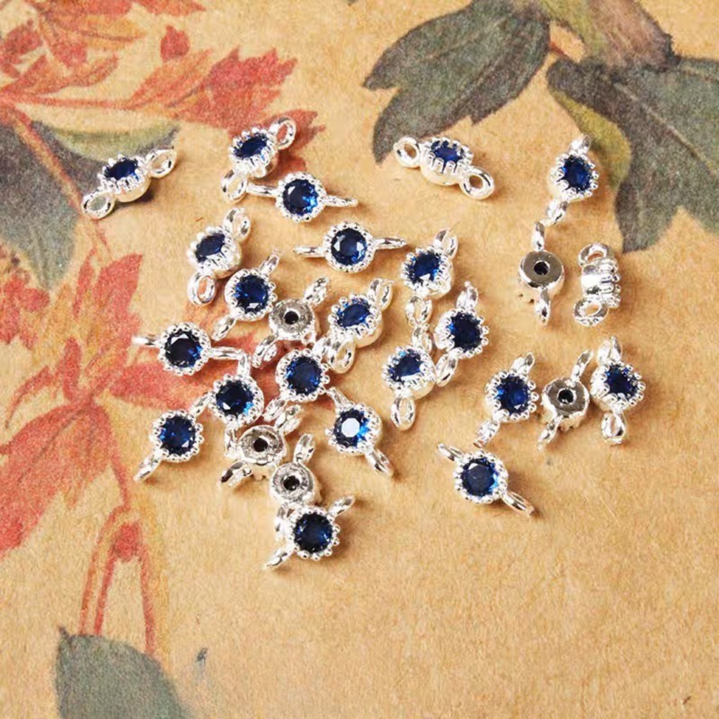 【E02】10pcs 4mm Double-Hole CZ Spacer Beads – Silver Plated, High-Color-Fast, DIY Jewelry Connectors iFCraftorium