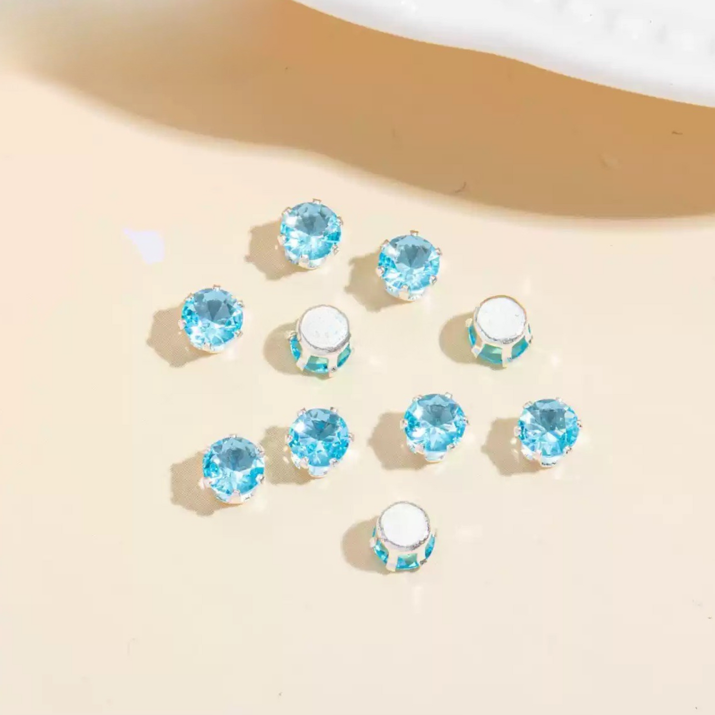【A02】 50pcs 3mm Round Zircon Beads – Silver-Claw Rhinestones for DIY Handmade Jewelry