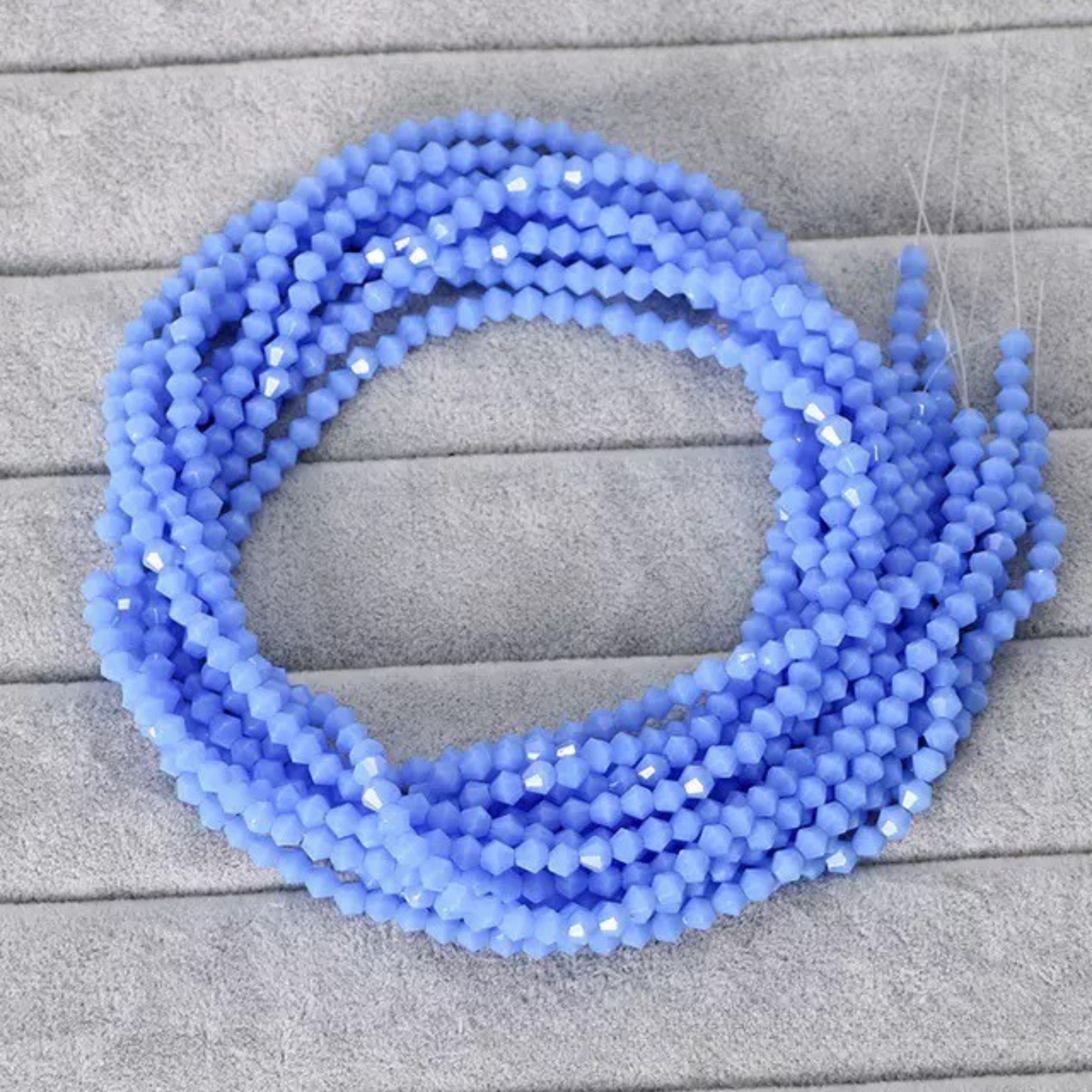 【L04】200pcs 4mm Transparent Diamond-Cut Glass Bicone Beads – Spacer Beads for DIY Bracelets & Necklaces iFCraftorium