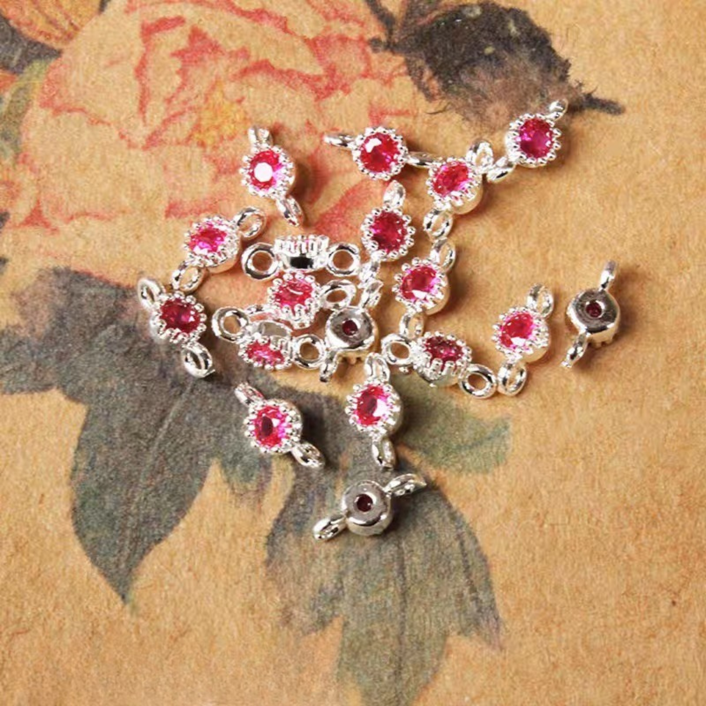 【E02】10pcs 4mm Double-Hole CZ Spacer Beads – Silver Plated, High-Color-Fast, DIY Jewelry Connectors iFCraftorium