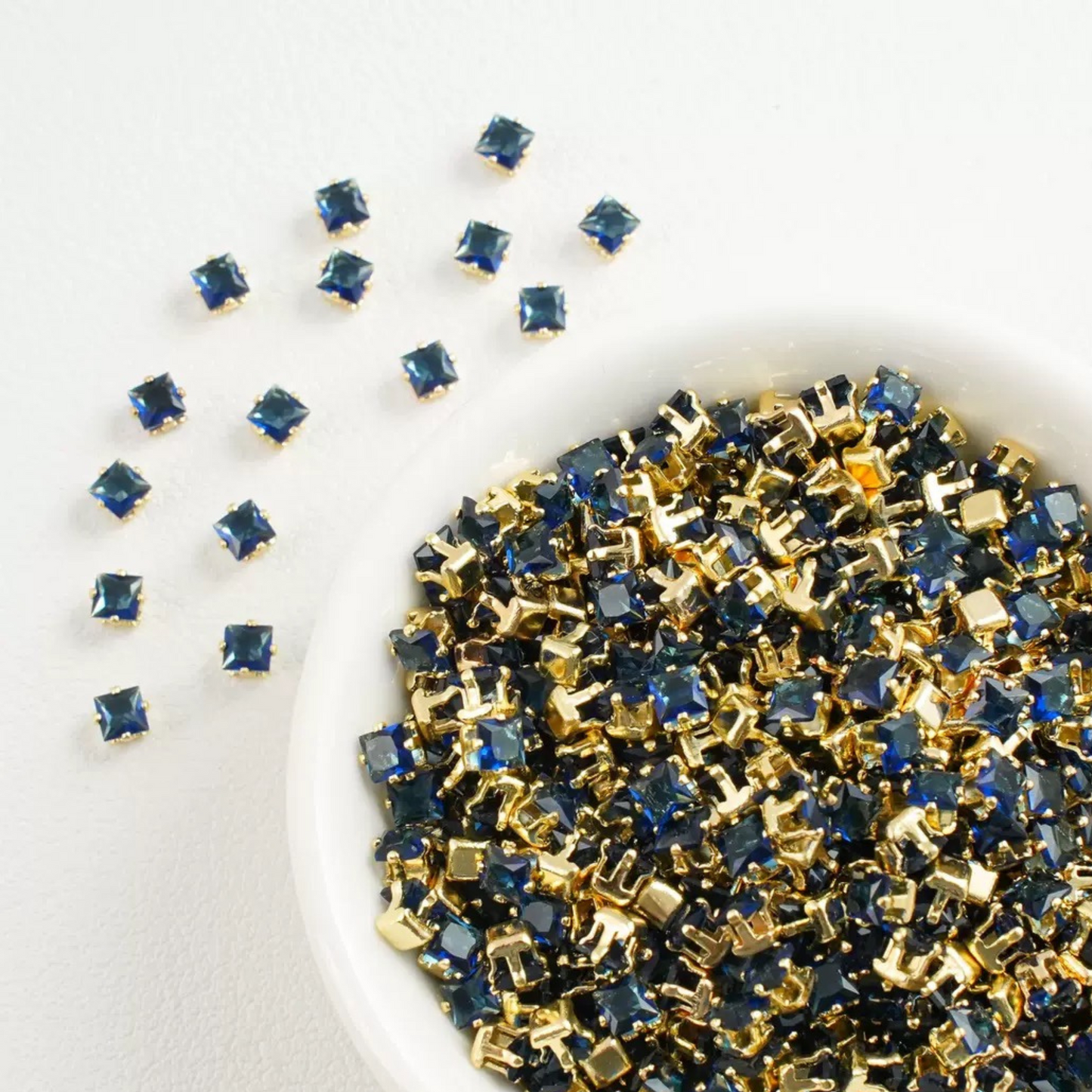 【A07】50pcs Square Zircon Beads – 3x3mm Gold-Claw DIY Spacer for Handmade Jewelry iFCraftorium