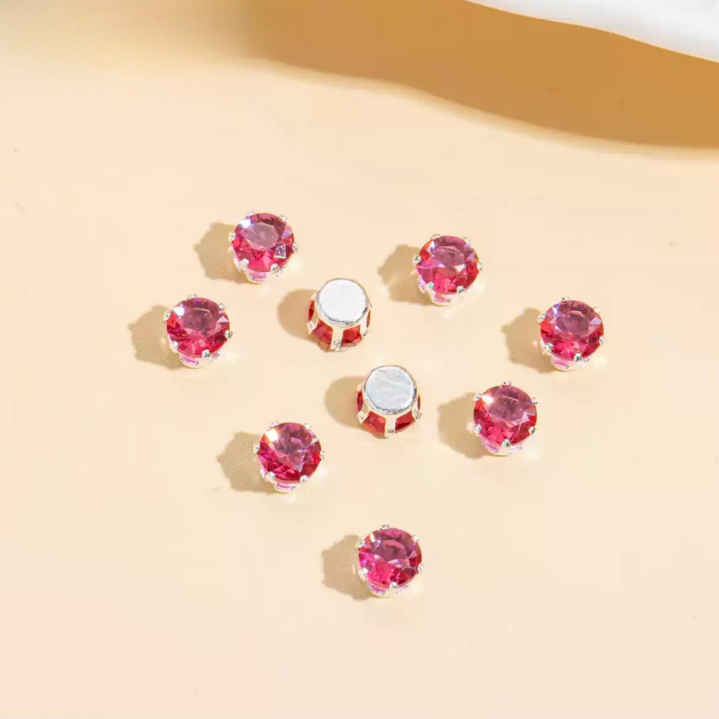 【A02】 50pcs 3mm Round Zircon Beads – Silver-Claw Rhinestones for DIY Handmade Jewelry