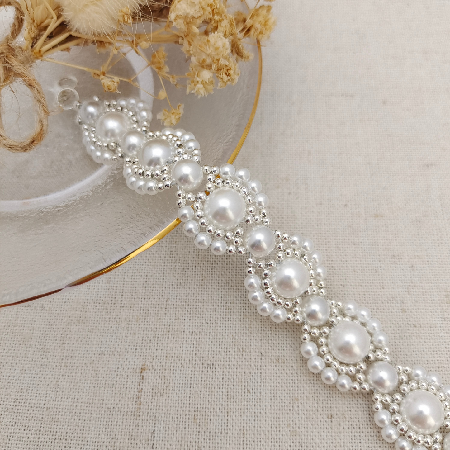 【No.84】 Handmade Bracelet – Infinite Dream with Layered Pearls & Lobster Clasp
