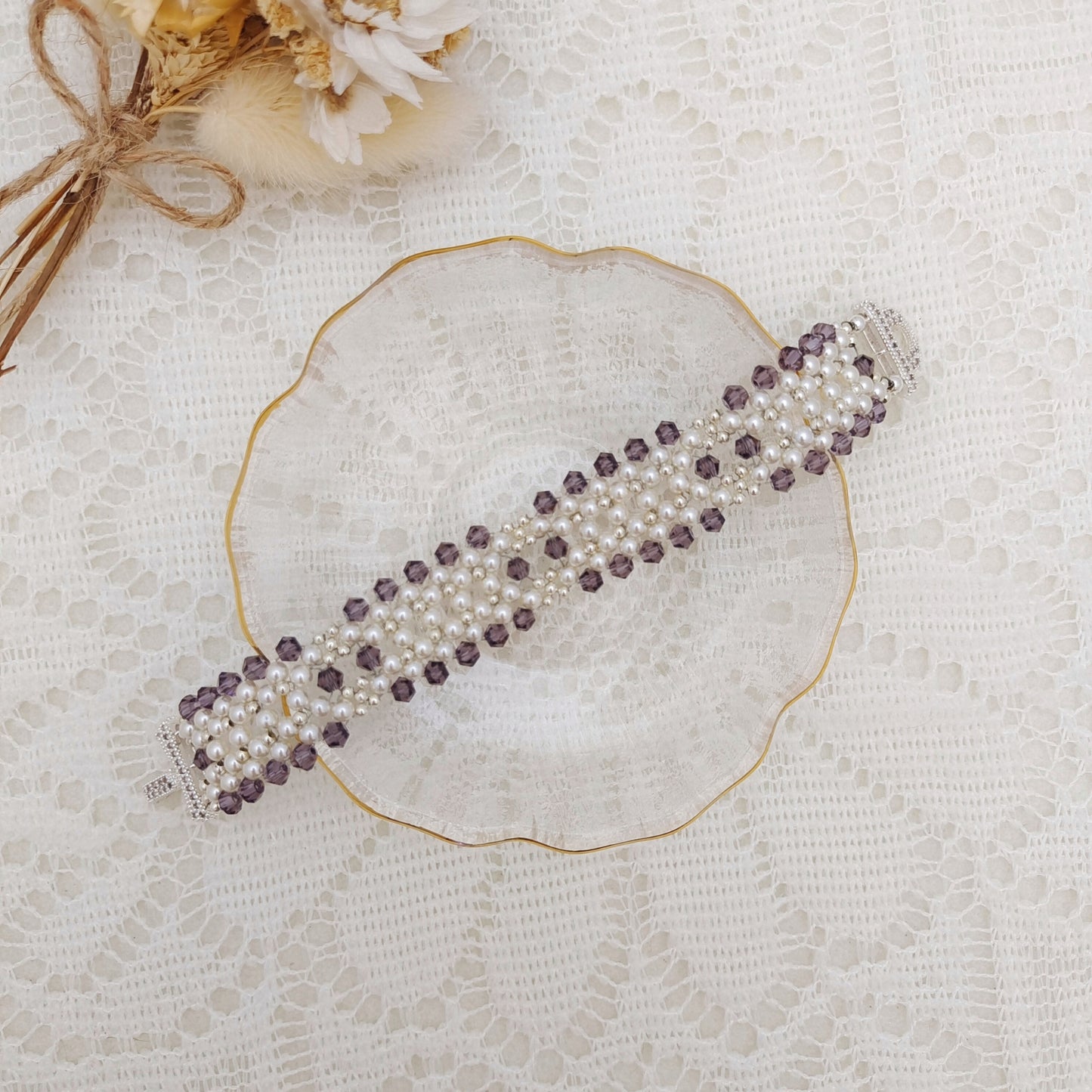 【No.117】DIY Jewelry Kit | “Chanel-Inspired Elegance” Pearl & Diamond Bead Bracelet | Complete Tutorial Included