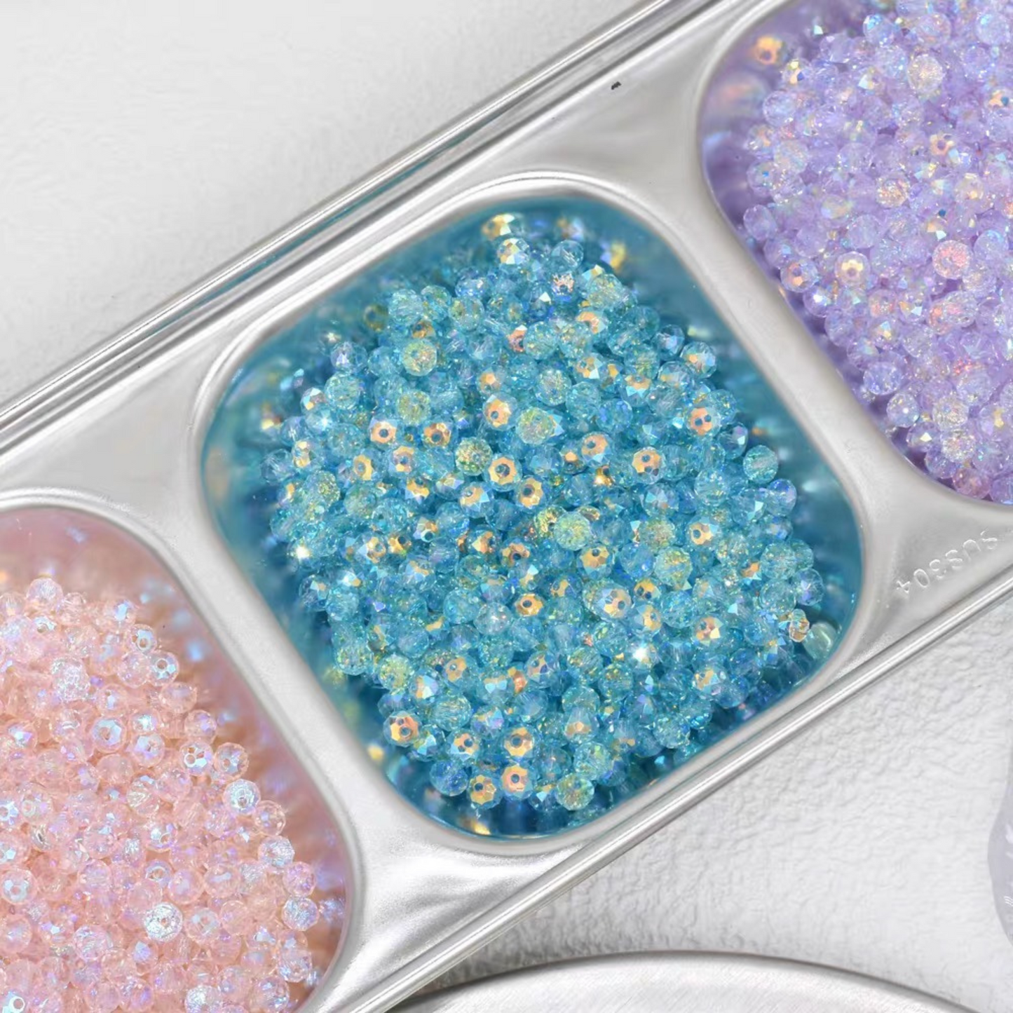 【L08】100PCS DIY Crystal Beads – 6mm AB Shiny Rondelle Wheel Beads, Imitation Swarovski Glass Beads for Handmade Jewelry Making (Bracelets & Necklaces)