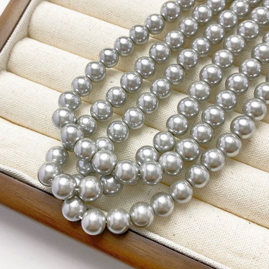 【P05】Imitation Swarovski Classic Tahitian Pearl Beads | 2-8mm Round Glass Pearls | Straight Hole | DIY Jewelry Making Supplies