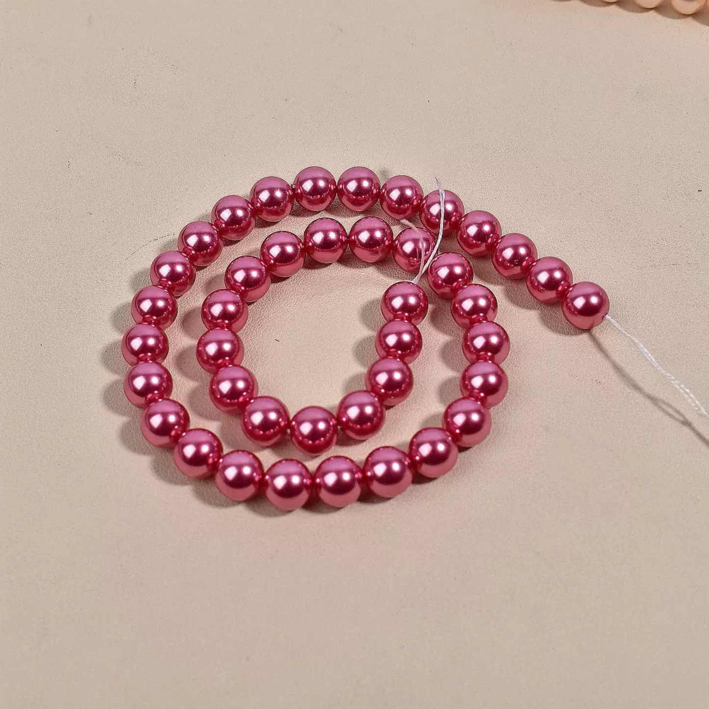 【P13】DIY Beads – Rose Pink Glass Pearls (Swarovski Style) 3-8mm | High Luster Round Beads | Jewelry Making Supplies