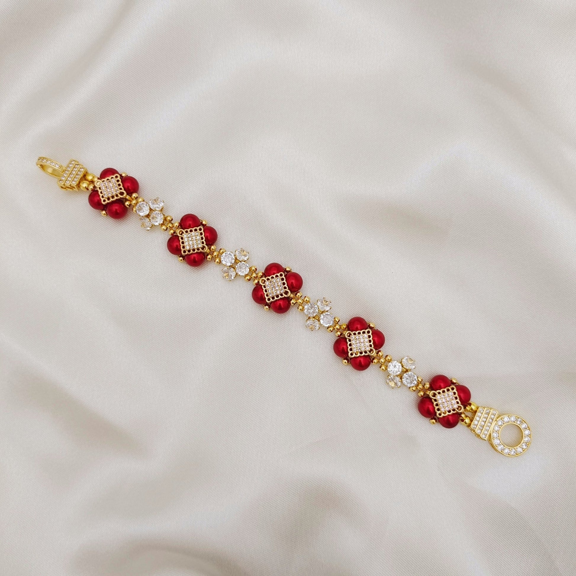 【No.135】Make Bracelets Kit Christmas Pearl | Complete Jewelry Making Set with Pearls, CZ Beads & Knot Spacers iFCraftorium