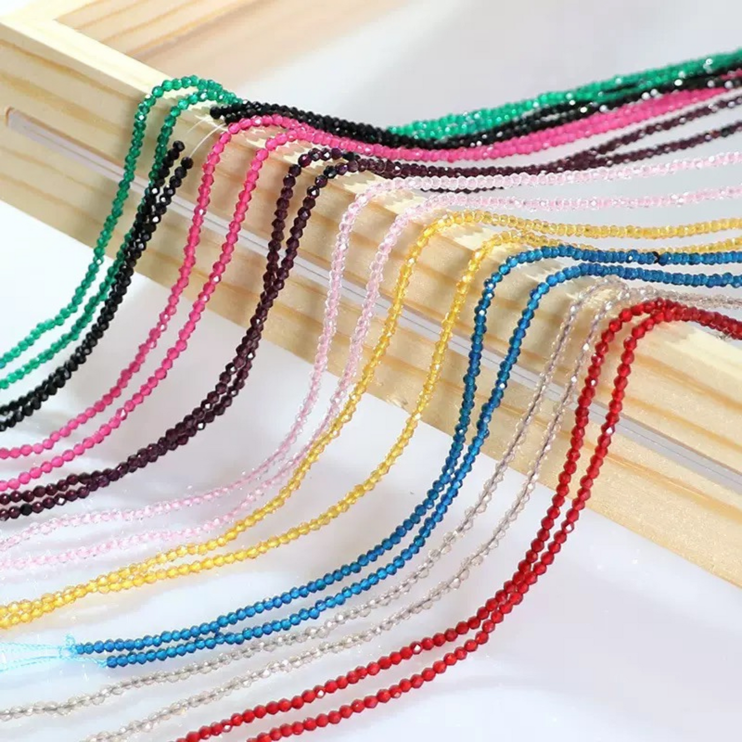 【L07】DIY Beads | 4mm Faceted Spinel Glass Crystal Round Beads | Jewelry Making Supplies