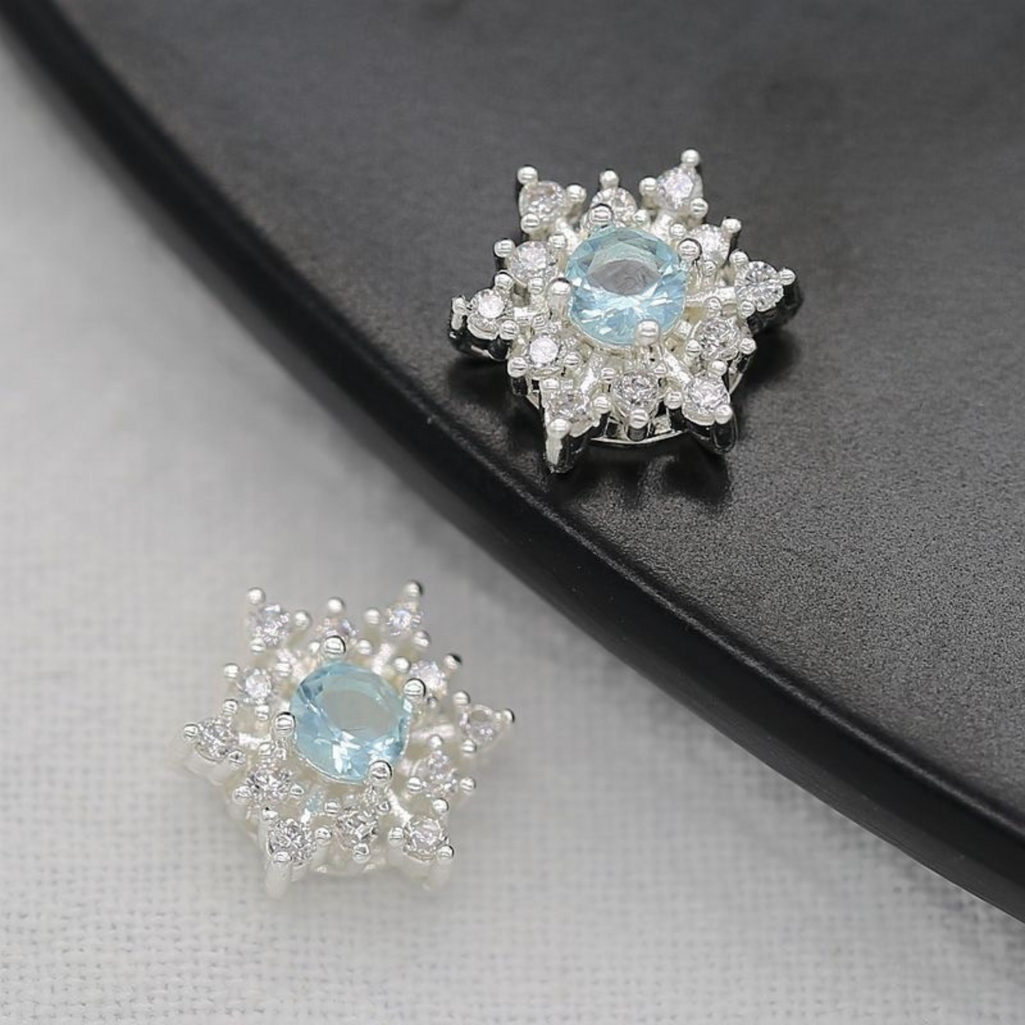【S06】1PCS Hexagram CZ Spacer Beads – Sparkling 6-Point Star Beads, Gold/Silver-Plated, for DIY Bracelets & Jewelry Making