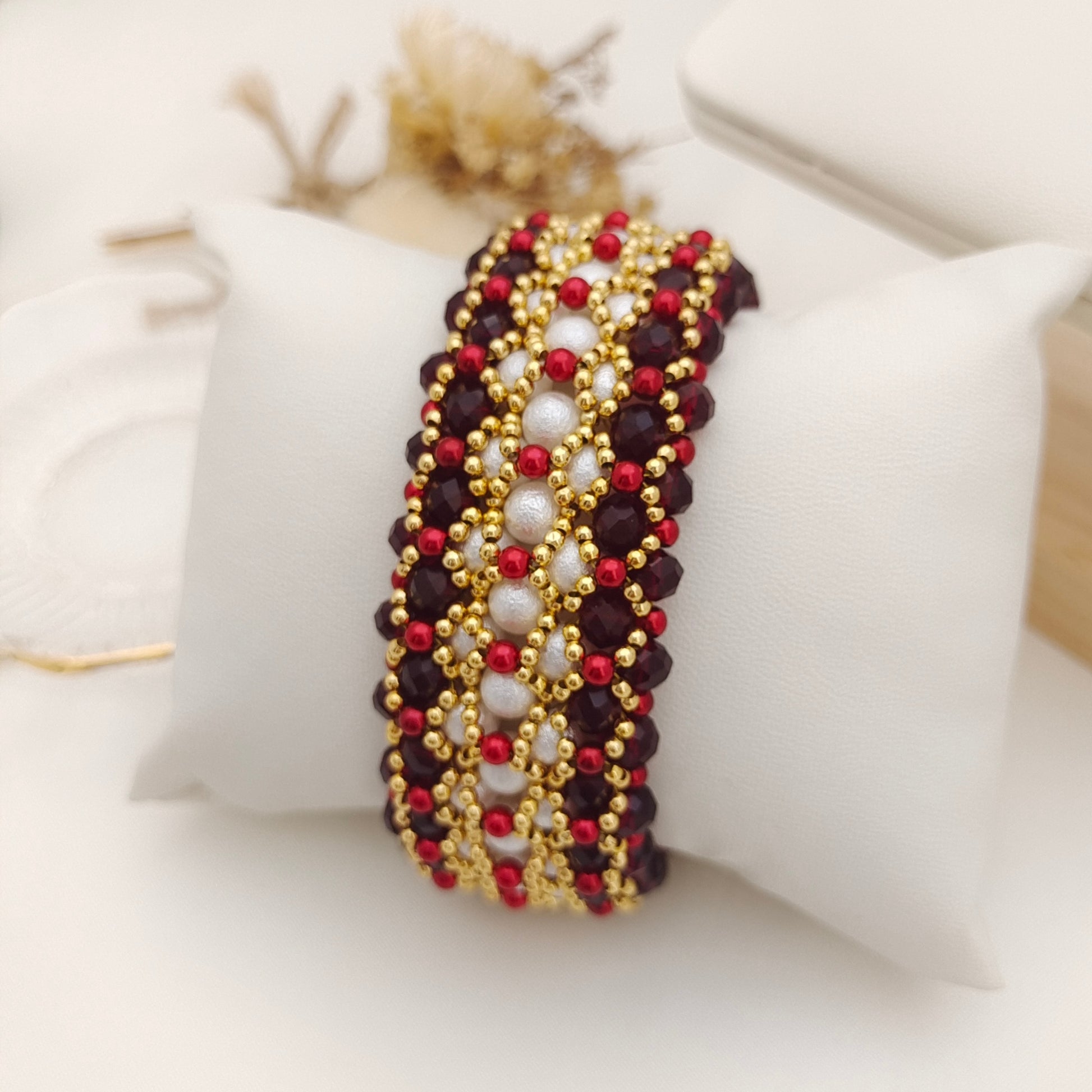 【No.159】DIY Dancing Carnival Bracelet Kit – Pearls, Wheel Beads, Seed Beads & 3-Row Clasp | Full Tutorial iFCraftorium