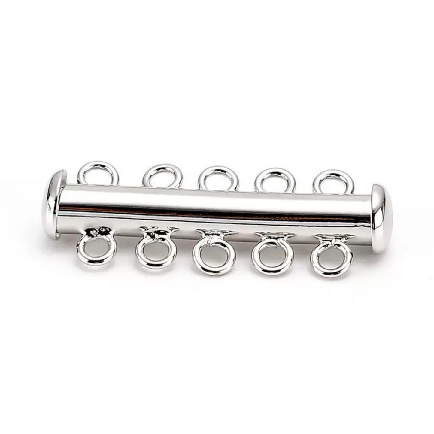 【B42】2PCS DIY Jewelry Findings – 5-Strand Tube Magnetic Clasp | 18K Gold/Silver Plated, Anti-Tarnish Copper
