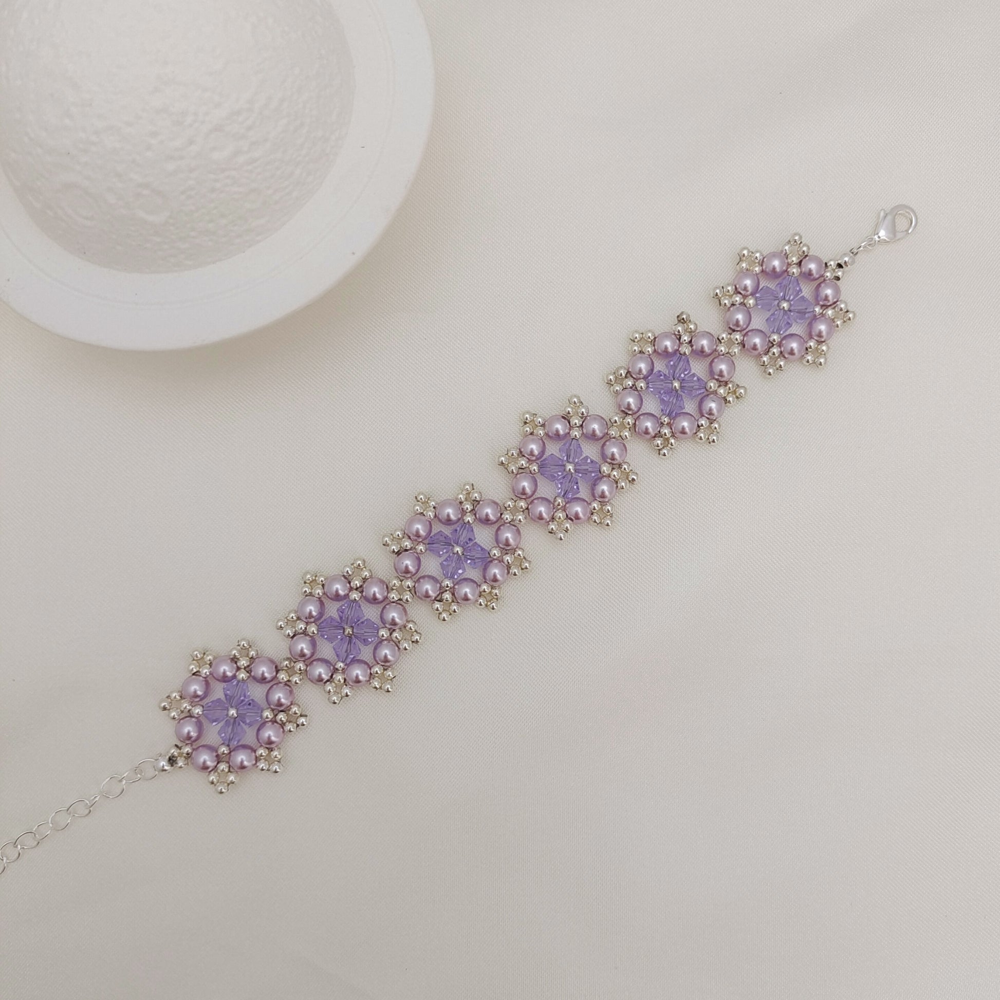 【No.143】Octagonal Snowflake Bracelet DIY Kit | Beading Supplies + Full Tutorial iFCraftorium