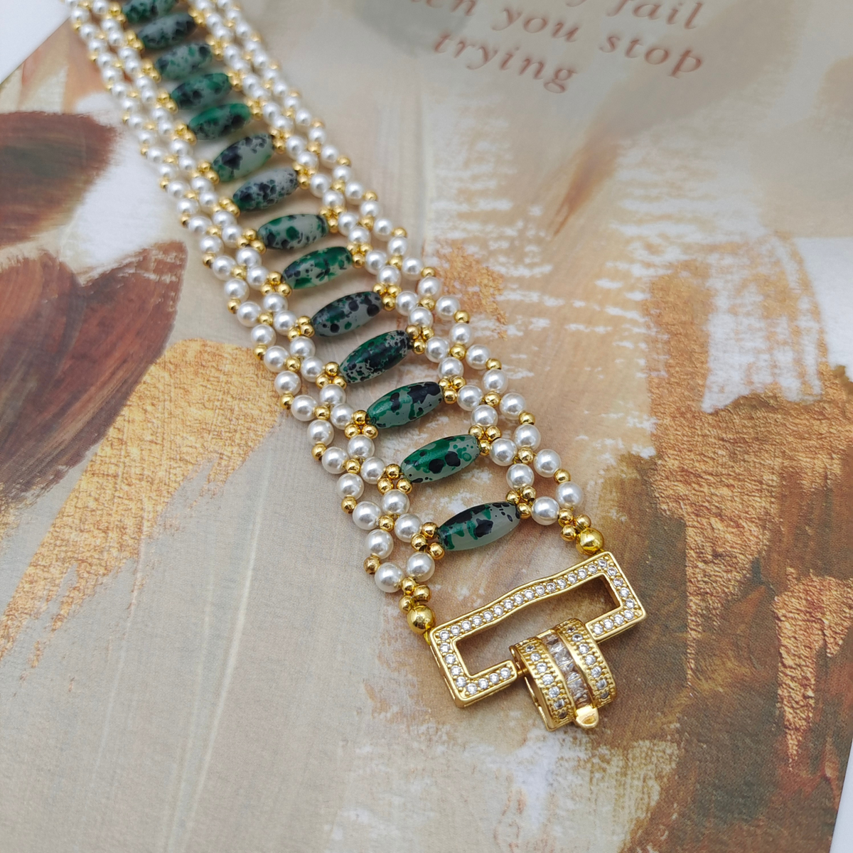 DIY Pearl Bracelet Making Kit – Rice Beads & Pearls & Zircon Beads Gif for Her | iFCraftorium Kit #325 iFCraftorium