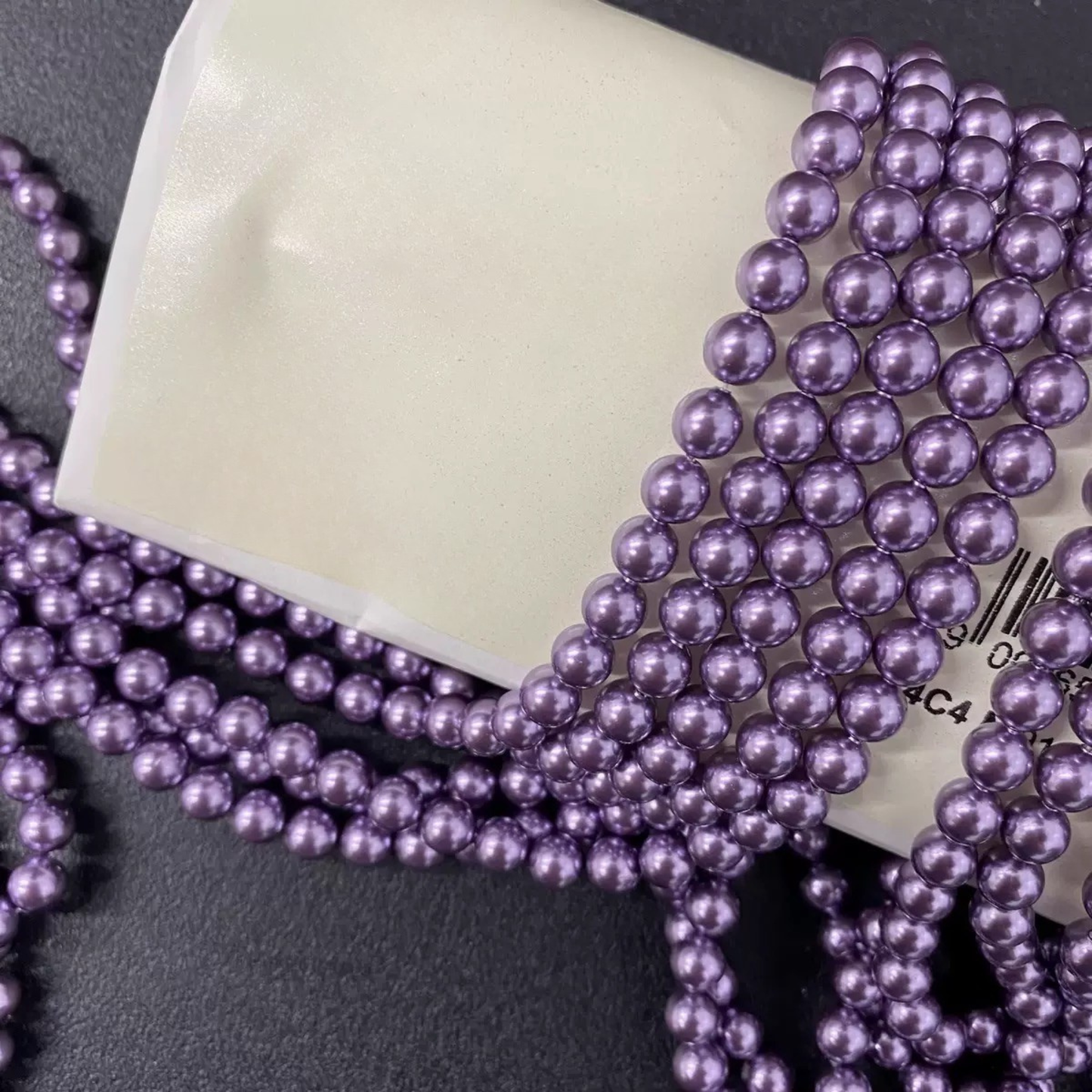 【P17】Purple Glass Pearl Beads – 3–8mm Round High Shine | Beads for Bracelets DIY iFCraftorium