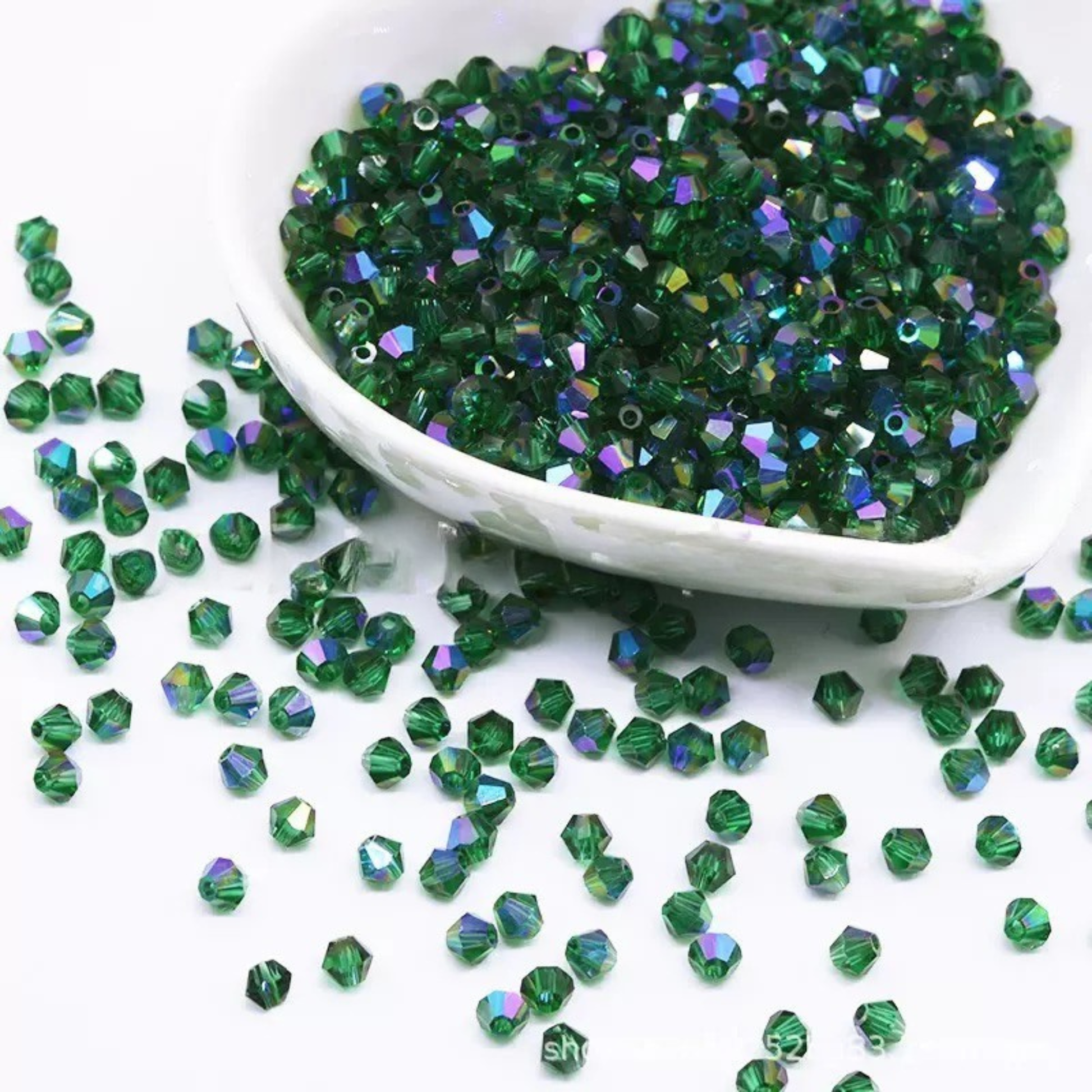 【L01】200 pcs 4mm AB Coated Diamond Glass Beads – DIY Crystal Jewelry Making Kit iFCraftorium