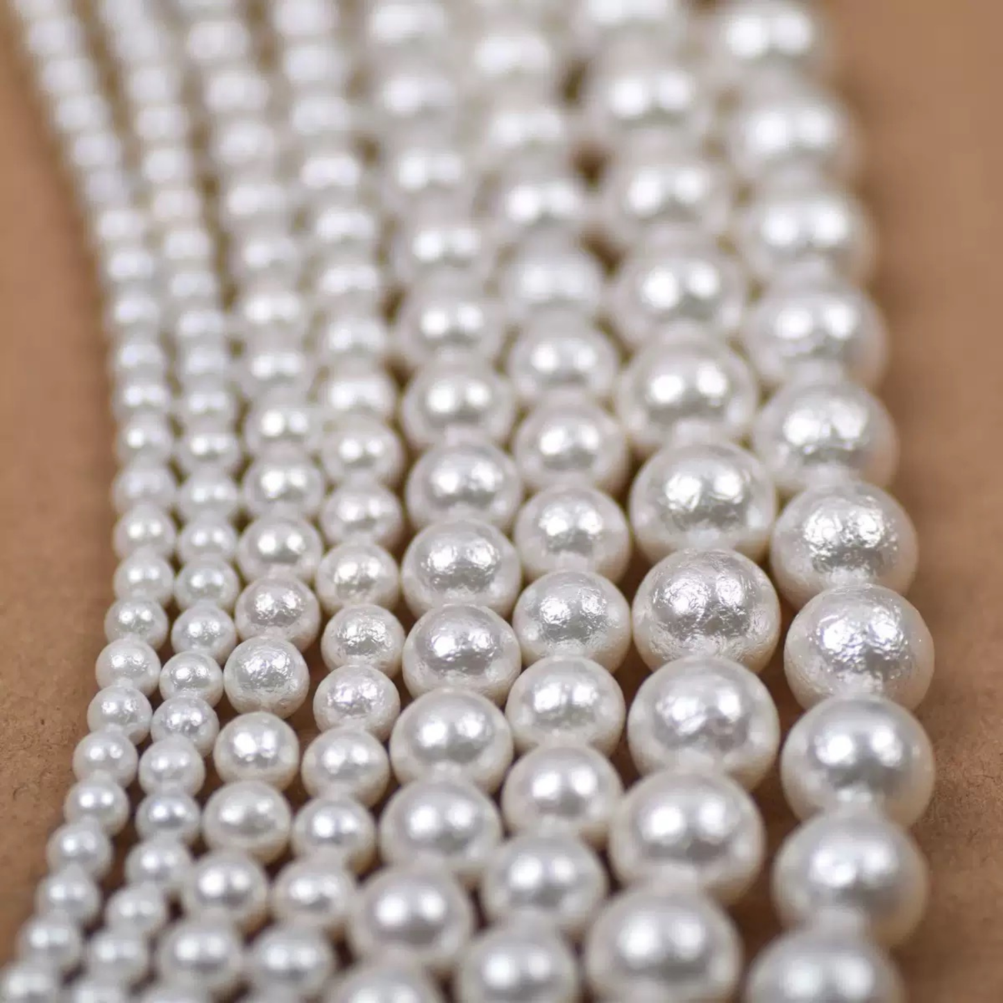 【P21】Frosted White Cotton Pearls Beads | DIY Jewelry Making Supplies iFCraftorium
