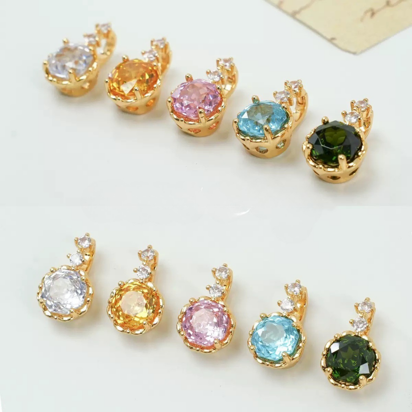 【B22】1PCS Rose-Cut Flower Clasp & Pendant | Dual Use | High-Gloss Copper DIY Jewelry Connector | 6 Colors