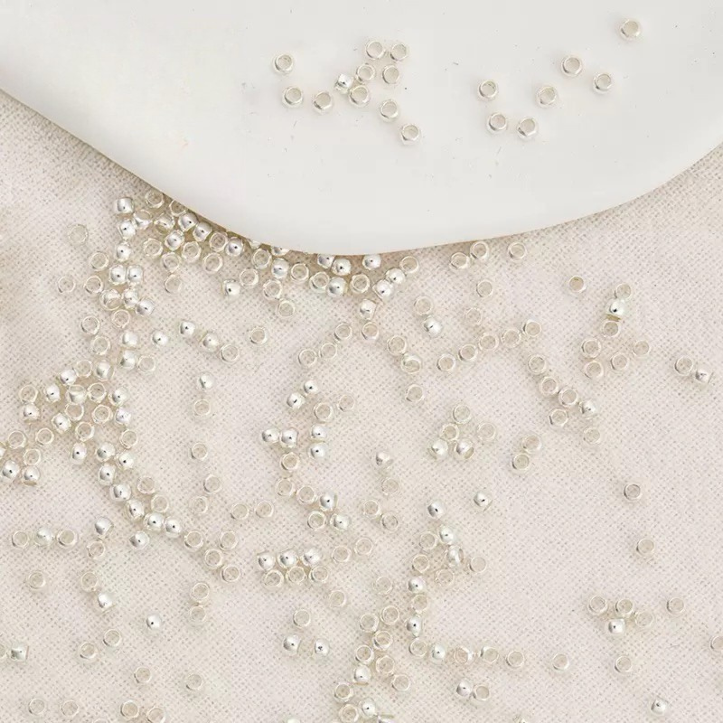 【S22】DIY Crimp Beads Clip Flat | 18K Gold / Silver Plated High-Gloss Beads | Handmade Jewelry End Beads for Bracelet & Necklace Making iFCraftorium