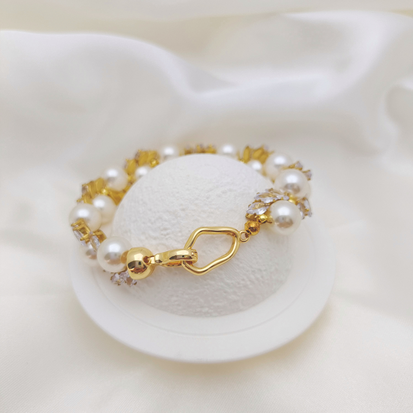 【No.52】 Angel’s Feather DIY Bracelet Craft Kit | Marquise Zircon & Pearl | Handmade Jewelry  Includes Tutorial